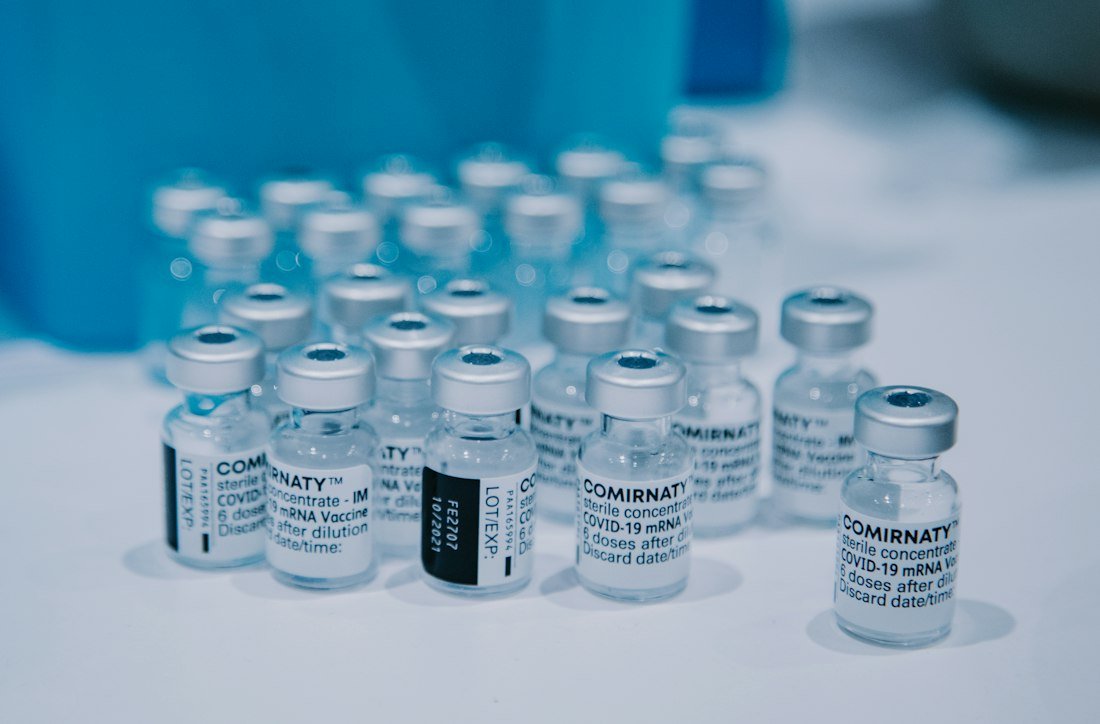 White and black labeled bottle
