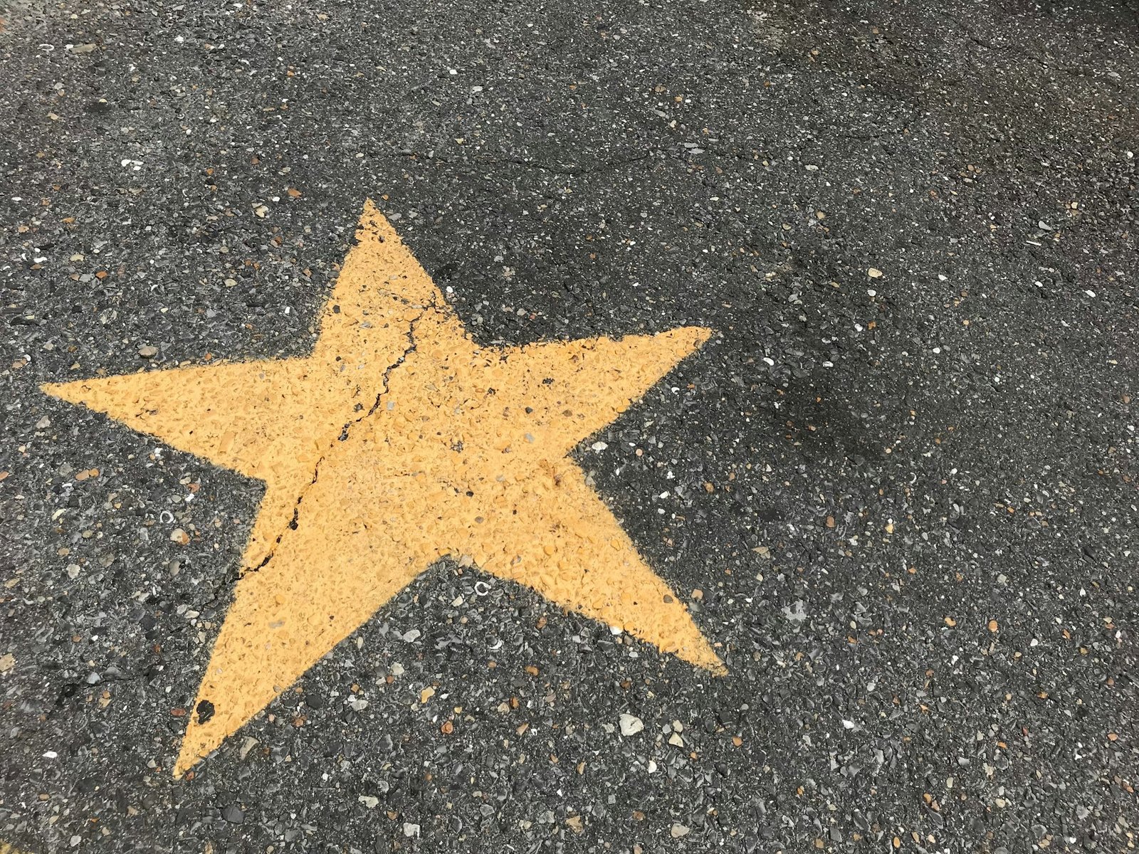 Yellow star-printed pavement