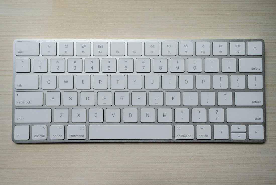 Silver and white computer keyboard